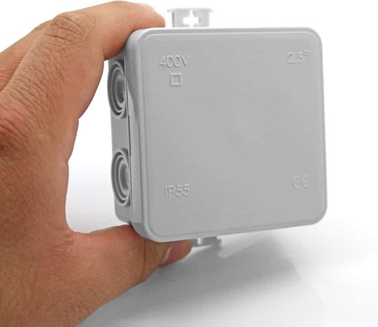 Arli Cutie electrică pentru montaj exterior IP55 75x75x40mm în culoarea Gri