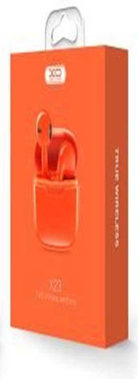 XO X23 TWS Earbud Bluetooth Handsfree Ακουστικά με Θήκη Φόρτισης Πορτοκαλί