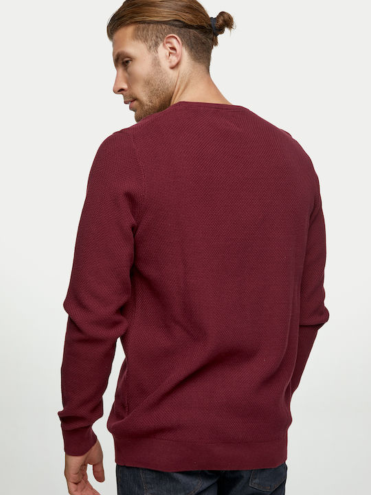 Redgreen Herren Langarm-Pullover Burgundisch