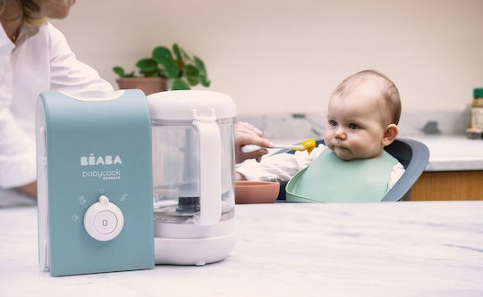 Beaba Babycook Express Baby Food Steamer with Blender 1.25lt Baltic Blue
