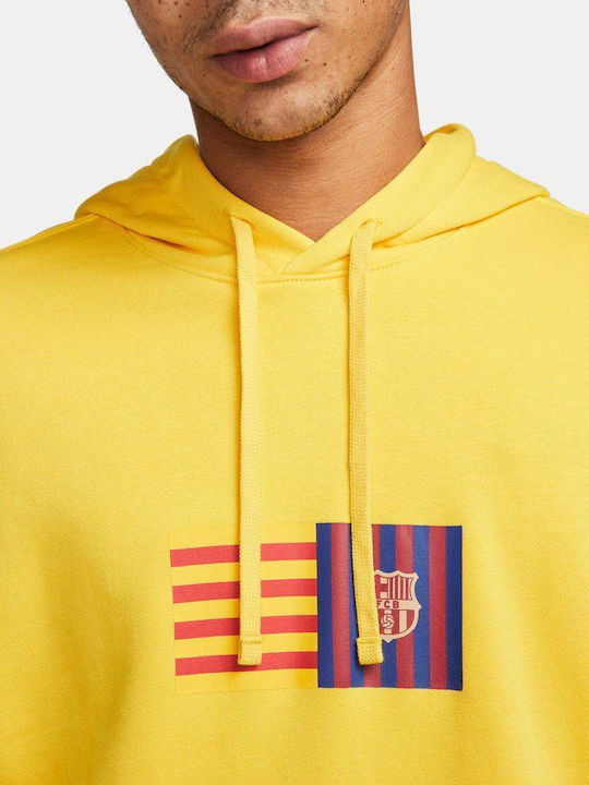 FCB Club Φούτερ με Κουκούλα Κίτρινο