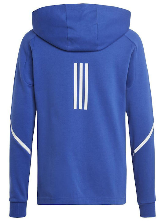 Adidas Boys Athleisure Hooded Cardigan with Zipper Blue