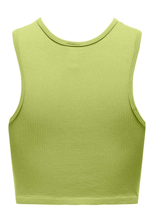 Only Damen Crop Top Ärmellos Celery Green