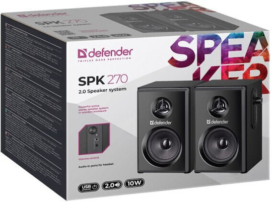 Defender SPK-270 Computerlautsprecher 2.0 mit Leistung 10W in Schwarz Farbe