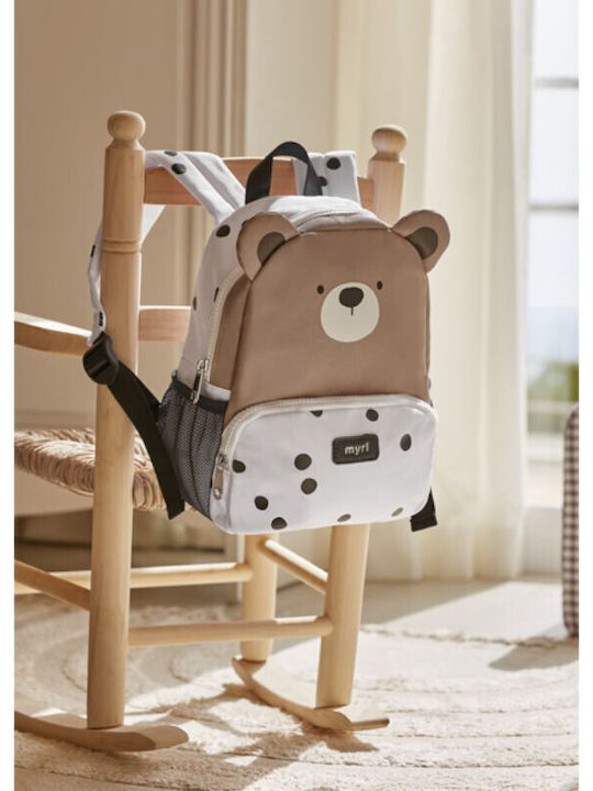 Mayoral School Bag Backpack Kindergarten Beige with Water Bottle Holder