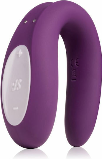 Satisfyer Double Joy Mini Δονητής για Ζευγάρια με Απομακρυσμένο Έλεγχο 9cm Μωβ