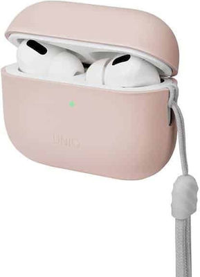 Uniq Lino Hülle Silikon mit Haken in Rosa Farbe für Apple AirPods Pro