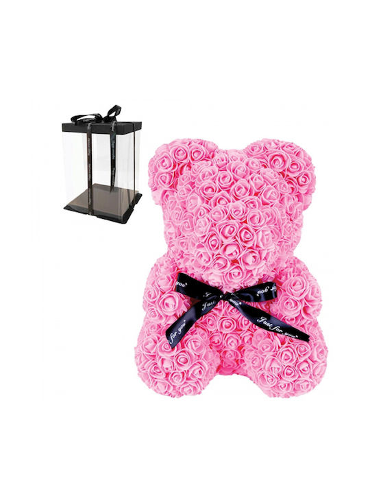 Bear of Artificial Roses Pink 40cm in Box