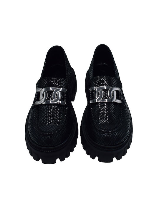 DXOS Leather Women's Moccasins in Black Color