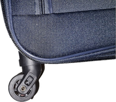 Ormi QR701 Valiză de Călătorie Mare Textilă Albastră cu 4 roți Înălțime 70cm