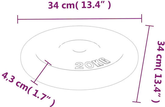 vidaXL Σετ Δίσκοι Μεταλλικοί 2 x 20kg Φ30mm