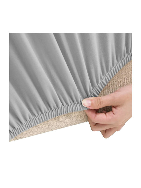vidaXL Elastic Cover for Two Seater Sofa Grey 1pcs 332941