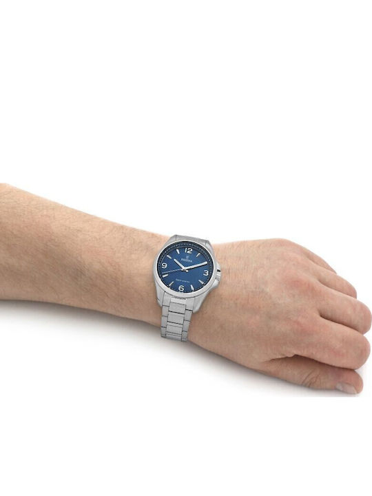 Festina Ανδρικό Ρολόι 41.5mm Solar με Ασημί Μεταλλικό Μπρασελέ