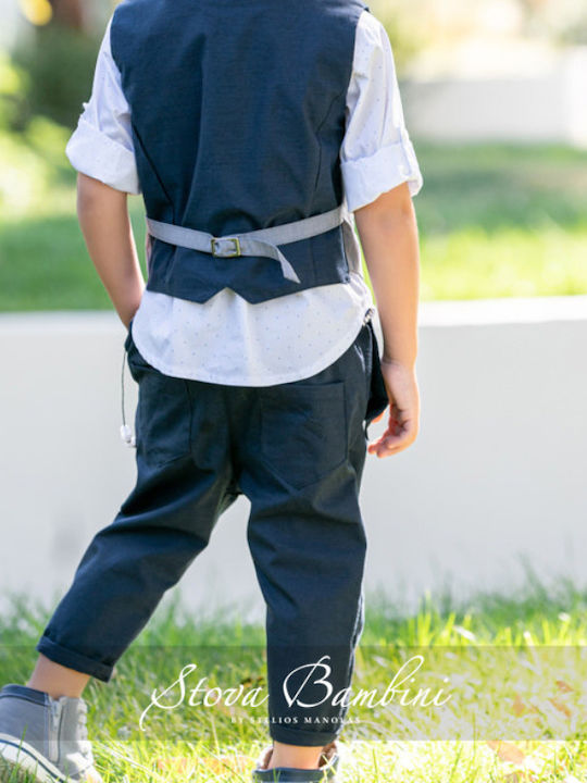 Stova Bambini Βαπτιστικό Κοστούμι με Γιλέκο για Αγόρι 7τμχ