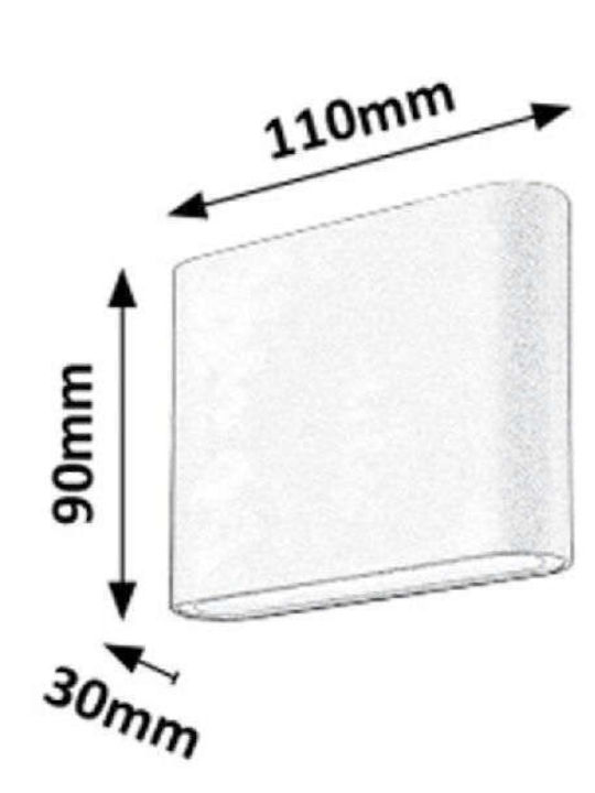 Rabalux Nesna Επιτοίχια Εξωτερική Πλαφονιέρα LED IP54 3W με Θερμό Λευκό Φως