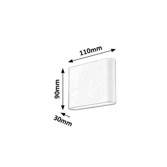 Rabalux Nesna Επιτοίχια Εξωτερική Πλαφονιέρα LED IP54 3W με Θερμό Λευκό Φως