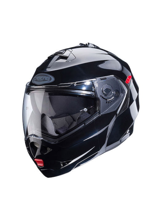 Caberg Duke-X Smart Black Κράνος Μηχανής Flip-Up ECE 22.06 1550gr με Pinlock και Sunvisor