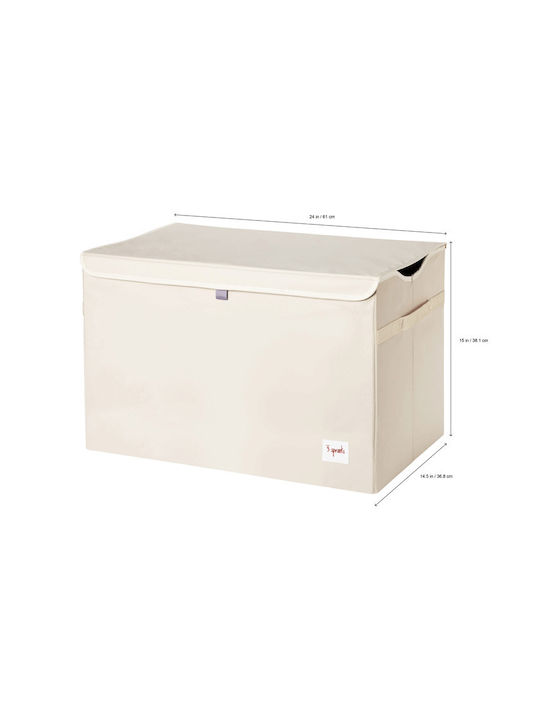 3 Sprouts Children's Folding Storage Box made of Fabric Crocodile Green 61x37x38cm 1pcs