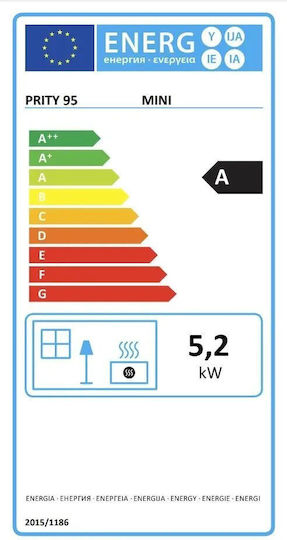 Prity Mini SP Μαντεμένια Ξυλόσομπα 5.2kW Γκρι