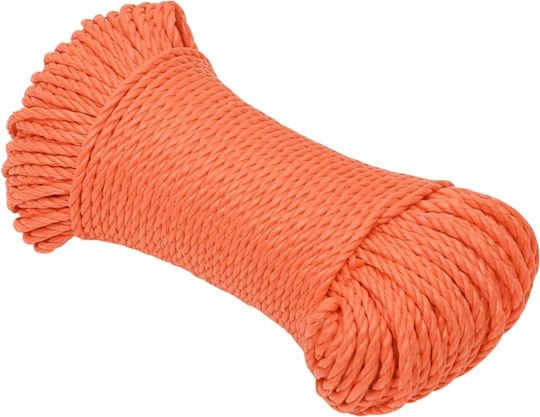 vidaXL Rope with Diameter 6mm and Length 25m Work Rope Orange 6mm 25m made of Polypropylene