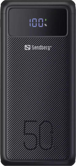 Sandberg Active Power Bank 50000mAh 130W with 3 USB-A Ports and 2 USB-C Ports Power Delivery Black