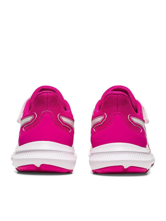 Jolt 4 Ps Kids Sports Shoes Running with Hoop & Loop Closure Pink / White