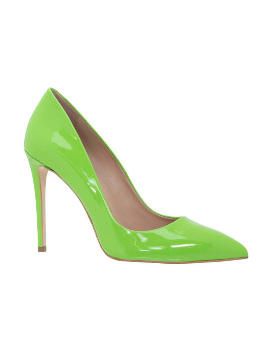 Mourtzi Suede Pointed Toe Stiletto Neon Green High Heels