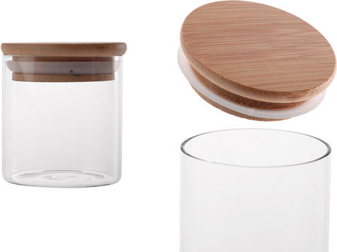 Lalos General Use Glass Transparent Vase with Lid 10x10x27cm