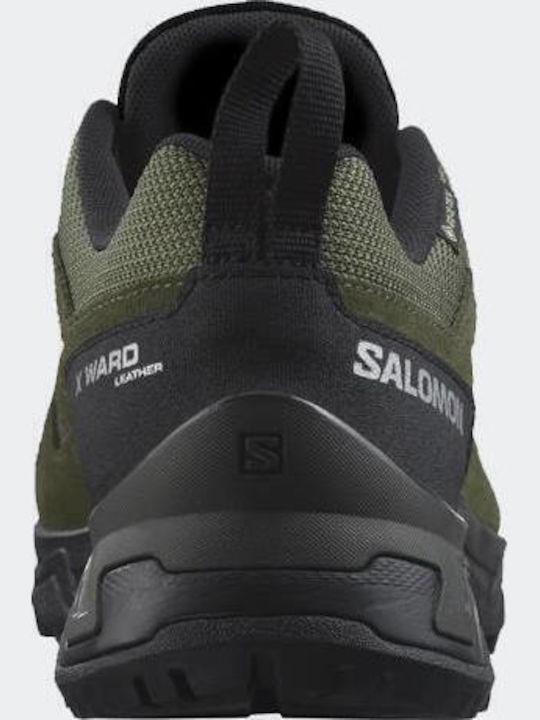 Salomon X Ward GTX Men's Waterproof Hiking Shoes with Gore-Tex Membrane Deep Lichen Green Black Olive Night