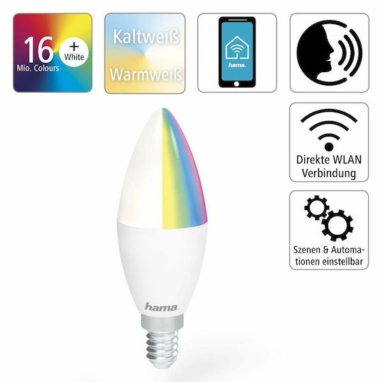 HAMA Smart Λάμπα LED 5.5W για Ντουί E14 Θερμό Λευκό 470lm