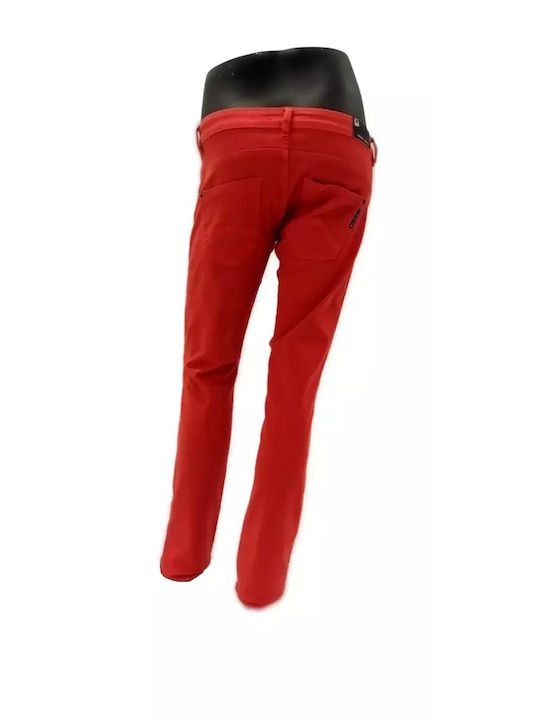 Denim United Lizzy Γυναικείο Κόκκινο Vintage Παντελόνι 14.1.2.04.001-Jred