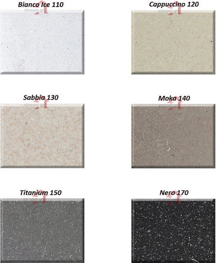 Crown Quadra Q-60 6760 6760-130 Drop-In Sink Synthetic Granite W60xD50cm Sabbia