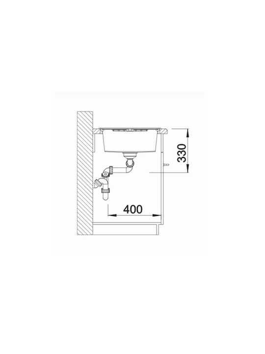 Blanco Zia 8 S 526027 Drop-In Chiuvetă din Granit Sintetic L116xW50cm Negru