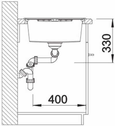 Blanco Zia 8 S 526027 Drop-In Chiuvetă din Granit Sintetic L116xW50cm Negru