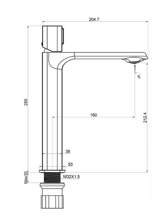 Interflex Astra Миксер Смесител за мивка Висока Interflex Astra Миксер Смесител за мивка Висока