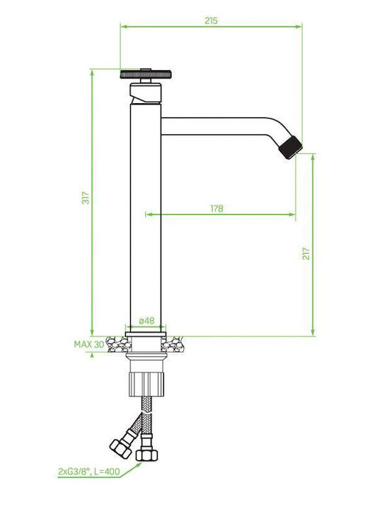 Laveo MURO Tall Sink Faucet Black