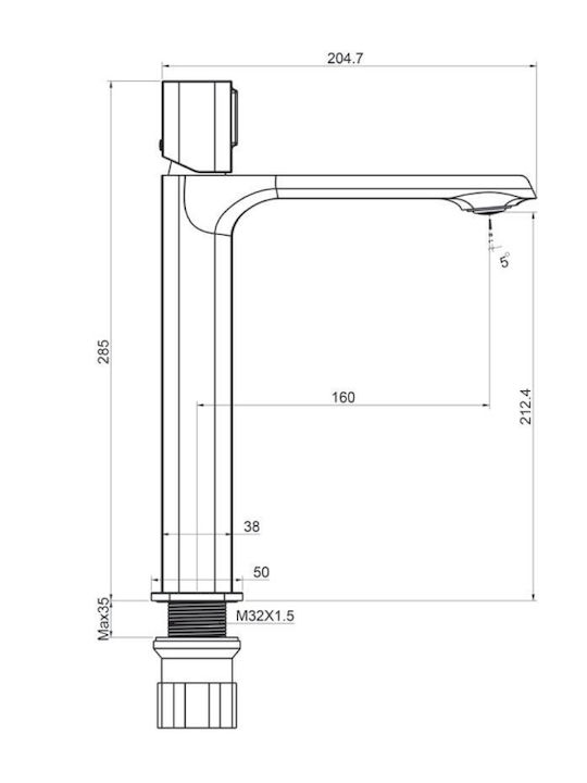 Interflex Миксер Смесител за мивка Висока Interflex Миксер Смесител за мивка Висока