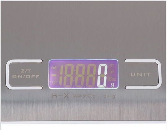 HD-10-1W Ψηφιακή Ζυγαριά Κουζίνας έως 10kg Ασημί
