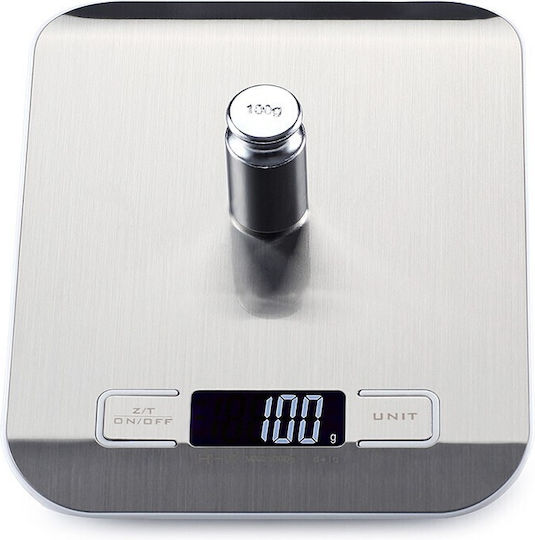 HD-10-1W Ψηφιακή Ζυγαριά Κουζίνας έως 10kg Ασημί