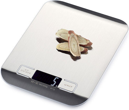 HD-10-1W Ψηφιακή Ζυγαριά Κουζίνας έως 10kg Ασημί