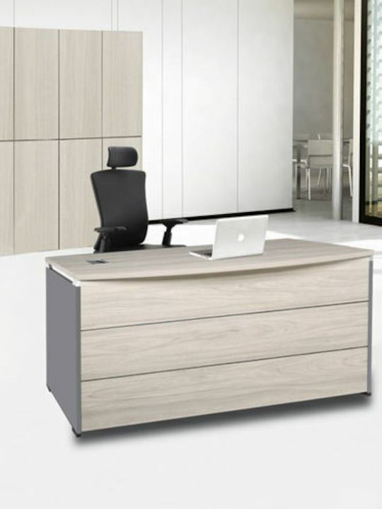Επαγγελματικό Γραφείο Progress Ξύλινο Elm / Grey 140x80x75εκ.