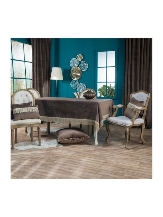 Teoran Checkered Velvet with Fringe 03 140x140cm
