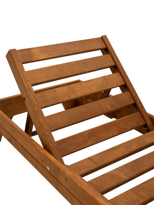 Deckchair Wooden Sadie Walnut 188x70x21.5cm.