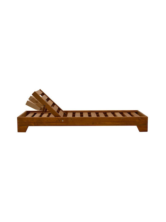 Deckchair Wooden Sadie Walnut 188x70x21.5cm.