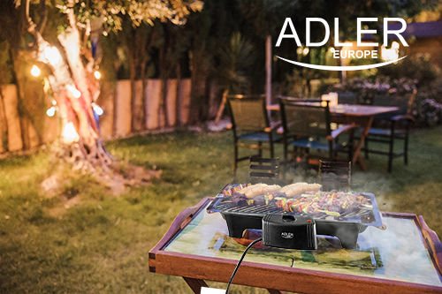 Adler AD-6602 With Legs Electric Grill Grill 2000W with Adjustable Thermostat 37.5cmx21.5cmcm