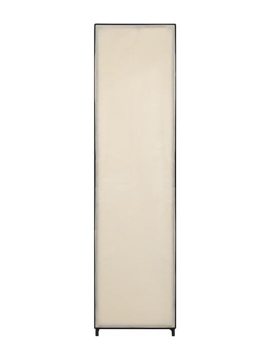 vidaXL Fabric Wardrobe with Zipper and Shelves in Beige Color 175x45x170cm