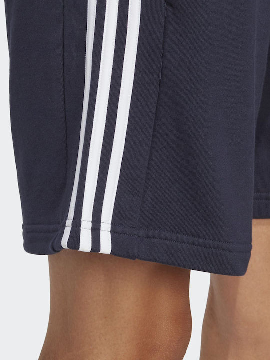 Essentials French Terry 3-stripes Αθλητική Ανδρική Βερμούδα Navy Μπλε