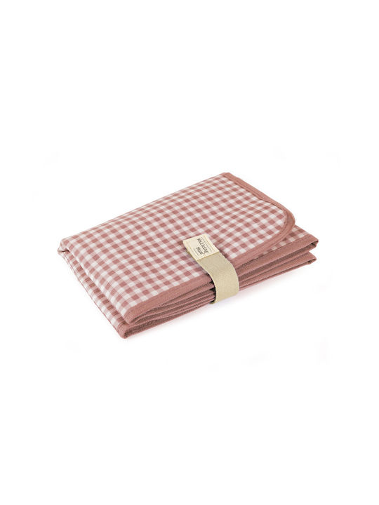 Walking Mum Tragbare Wickelauflage I Love Vichy aus Stoff 33x66cm