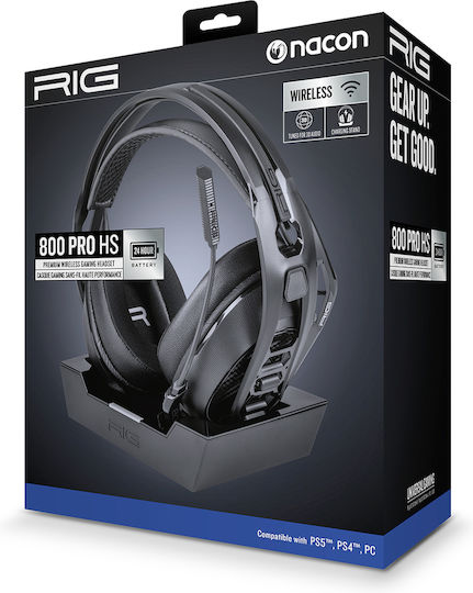 Nacon RIG 800 PRO HS Безжичен Надушници Геймърски слушалки с връзка USB Черен