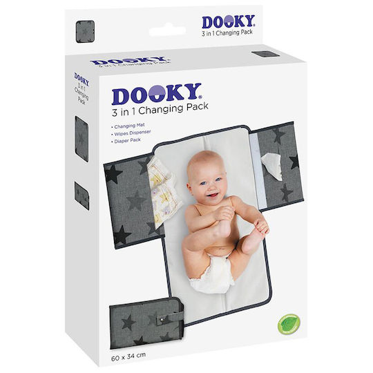 Dooky Pad portabil de schimbare Stars Gri 34x60cm